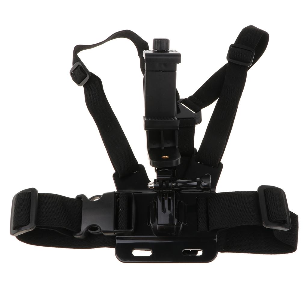 2 Pcs Chest Mount Harness Strap Holder Bracket With Cell Phone Clip Clamp