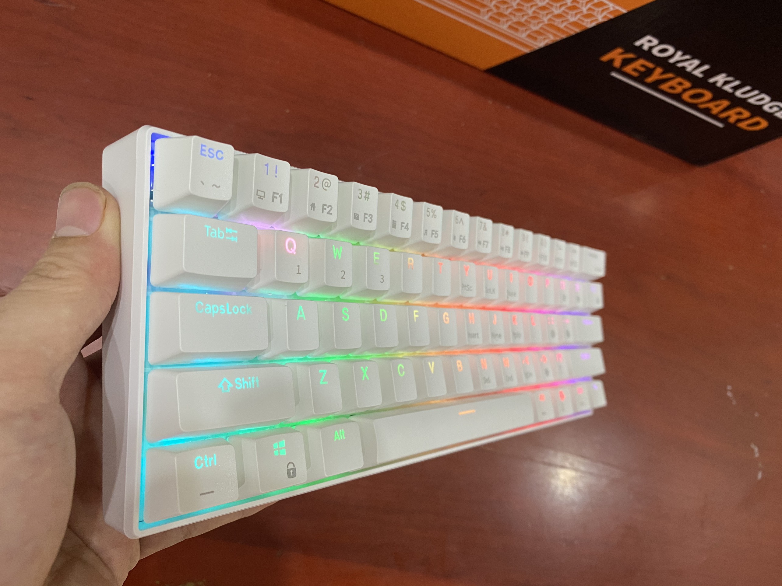 RK61 RGB HOTSWAP - Bàn phím cơ mini không dây 61 phím kết nối kết nối Dây, Bluetooth 5.1 và Wireless 2.4G - Hàng chính hãng