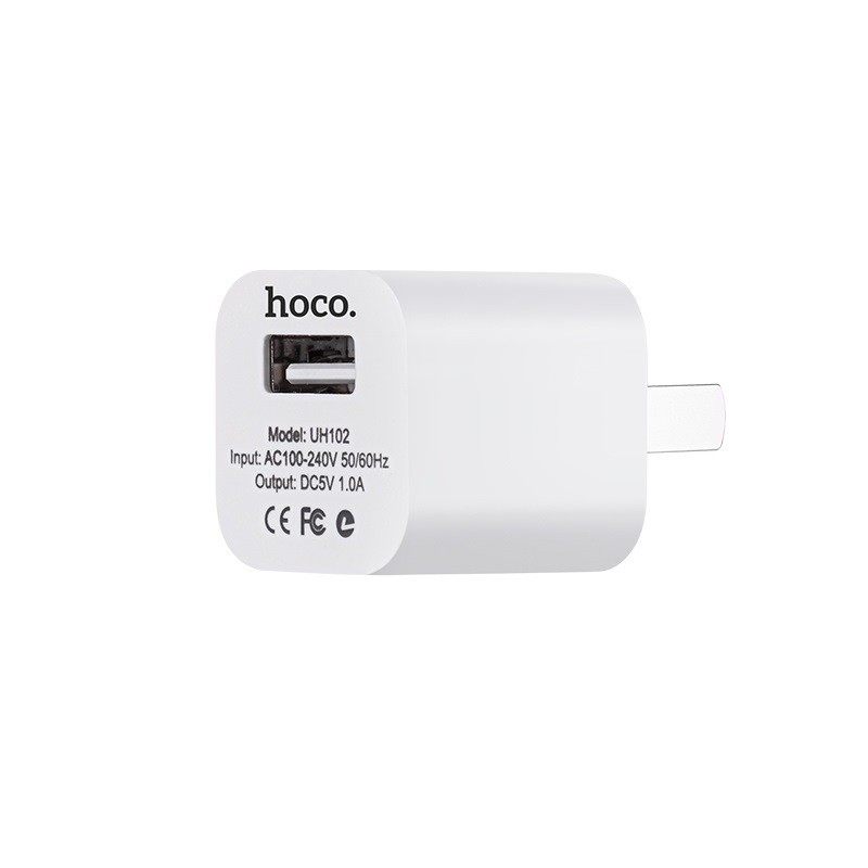 Củ Sạc Tiêu Chuẩn Hoco UH102 Thiết Kế Màu Trắng Đơn Sắc Sang Trọng Tốc Độ Sạc Nhanh Chuẩn Độ Bền Cao - hàng chính hãng