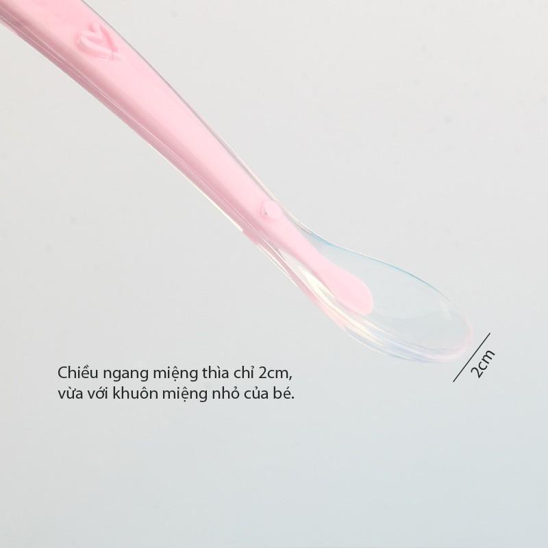 Thìa ăn dặm silicone cho bé miệng nhỏ kiểu Hàn Quốc