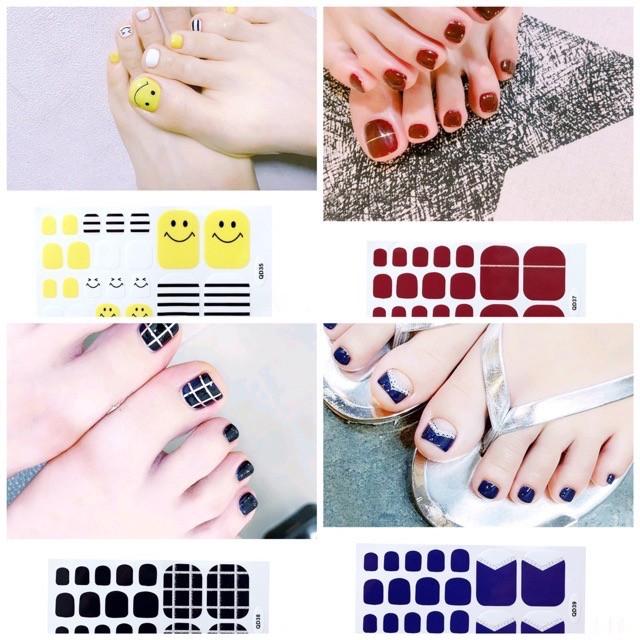 Set dán móng chân nails dán nghệ thuật nhiều màu - có ngay bộ móng đẹp trong 5 phút (Nail wraps / Nail stickers)