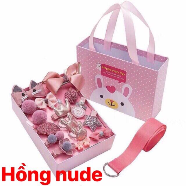 Hộp nơ kẹp tóc cho bé 18 chi tiết HN01
