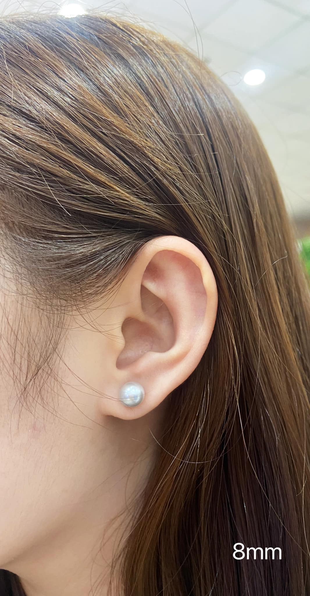 Bông Tai Đính Ngọc Trai Nước Mặn Akoya Ánh Xám, Chuôi Vàng Ý 18K - MOON Jewelry