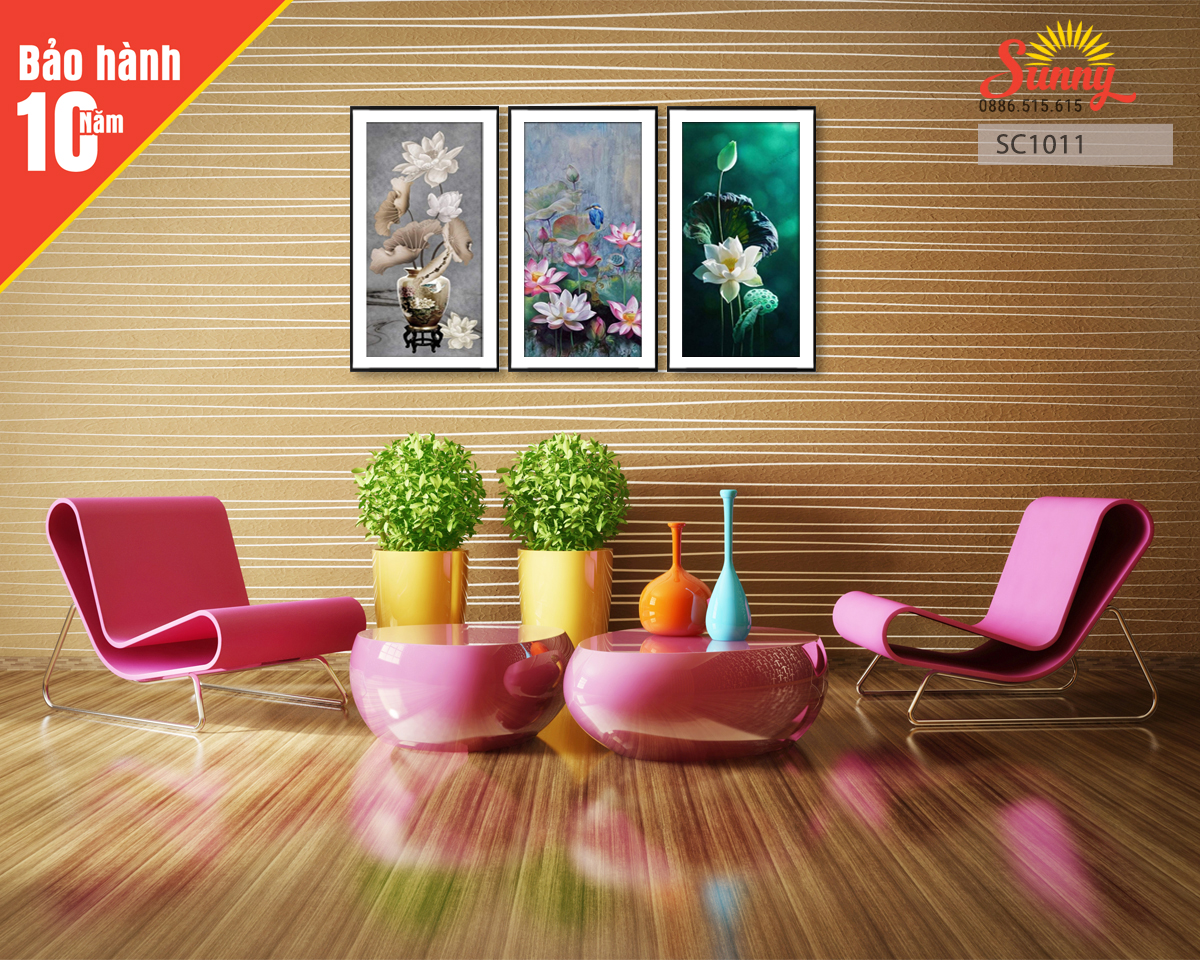 Tranh lụa trang trí chủ đề hoa lá