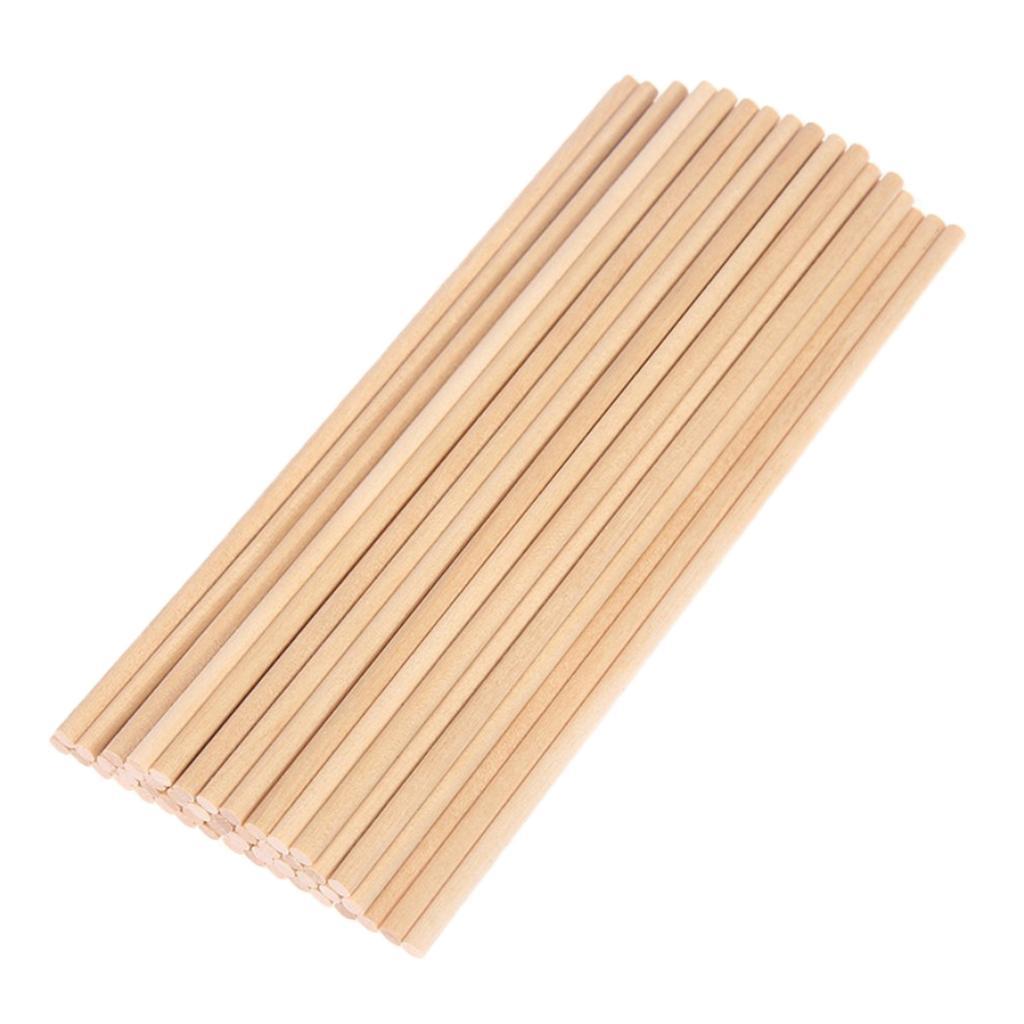 50Pcs Wooden Pieces Wood Sticks Dowels Rod Round Shaped – Unfinished Wood is Easy to Paint, Stain, Embellish – Perfect for Art Craft Project, Natural