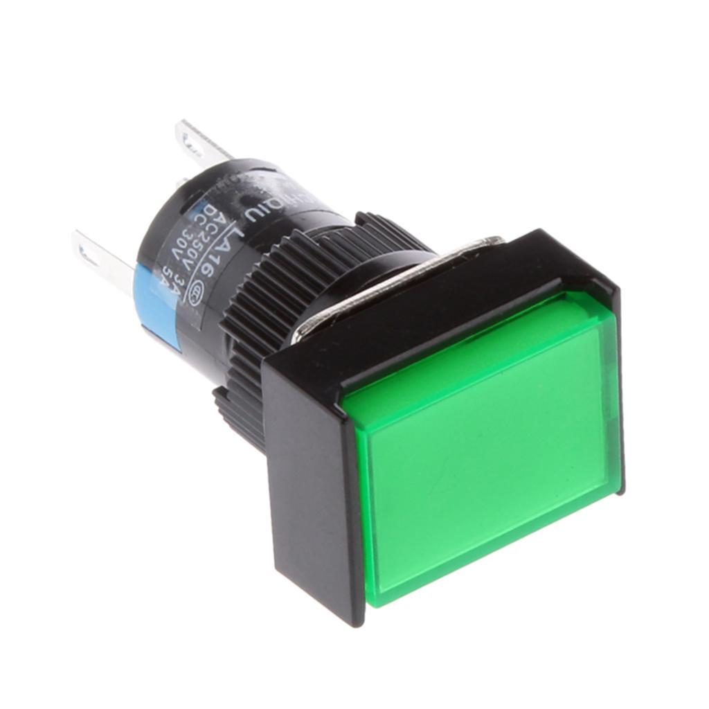 2-6pack DC 24V Push Button Momentary Self Reset Rectangle Switch w/ LED Light