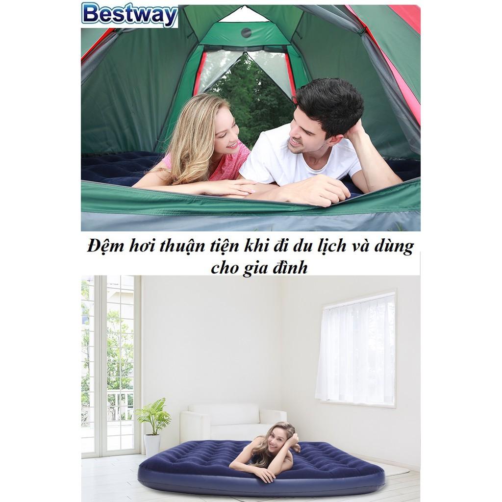 Nệm Hơi Đệm Hơi Cao Cấp Bestway Tặng 1 Bơm điện 203*152*22CM Kèm 1 Gối Hơi