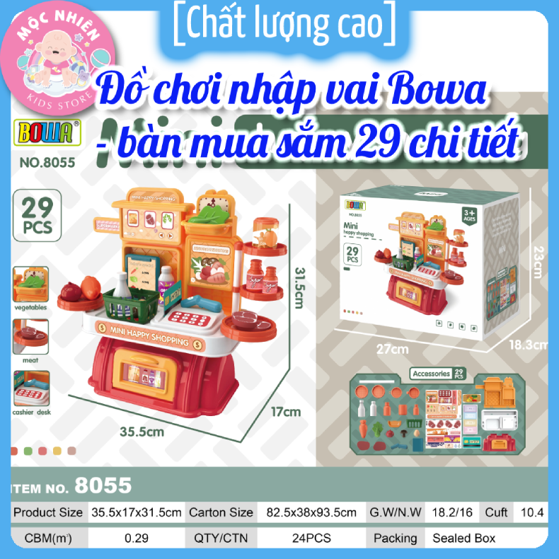 Đồ chơi nhập vai Bowa 8055 - Bàn mua sắm/shopping 29 chi tiết