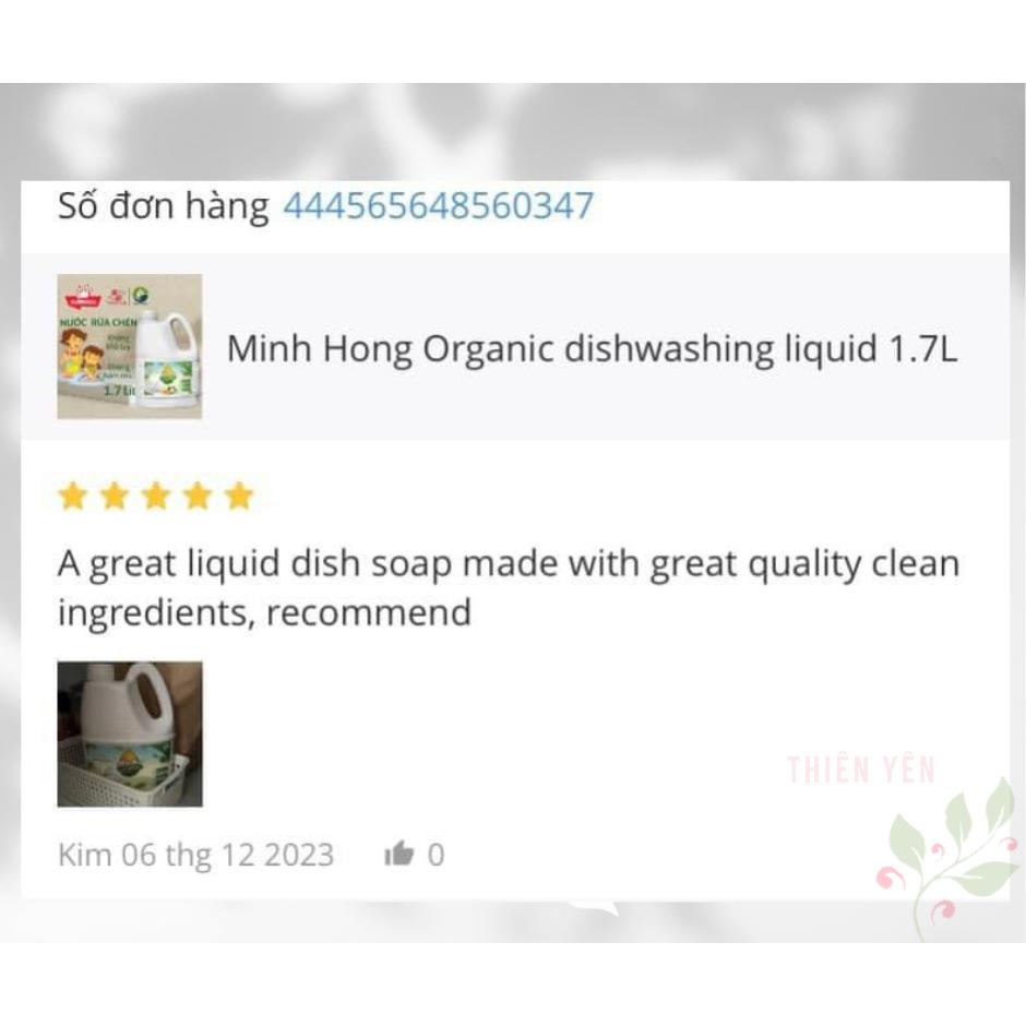 [ Nước rửa chén Minh Hồng 500ml an toàn cho bé ] Nước rửa chén sinh học dịu nhẹ hương sả chanh