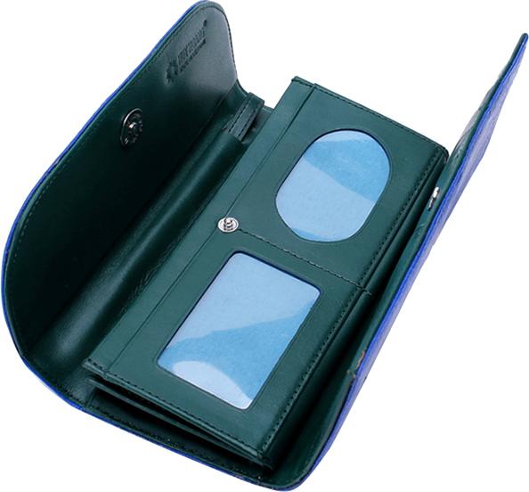Ví Nữ Da Đà Điểu 3 Gấp Huy Hoàng HT3402 - Xanh Dương