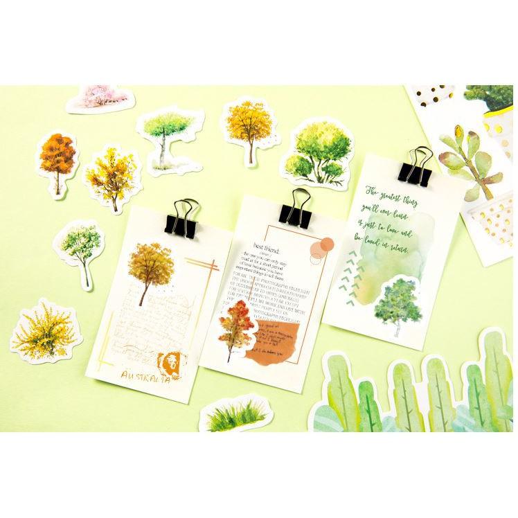 Bộ 46 Sticker Hàn Quốc hình Đồng Cỏ dán trang trí E21