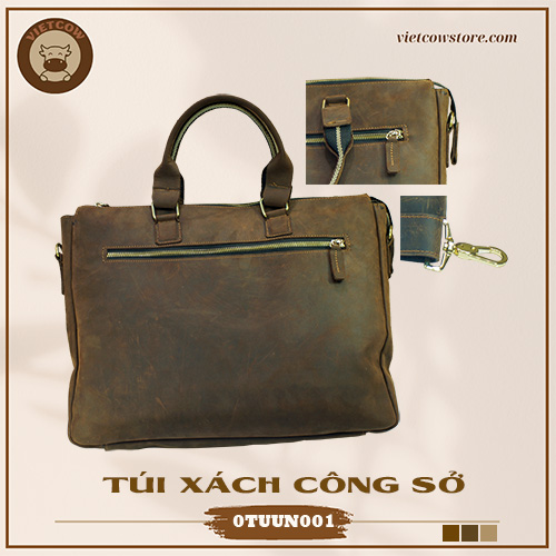 Túi Công Sở Túi Da Bò Sáp Cao Cấp, Túi Công Sở Da Bò Thời Trang_VietCow_0TXUN001