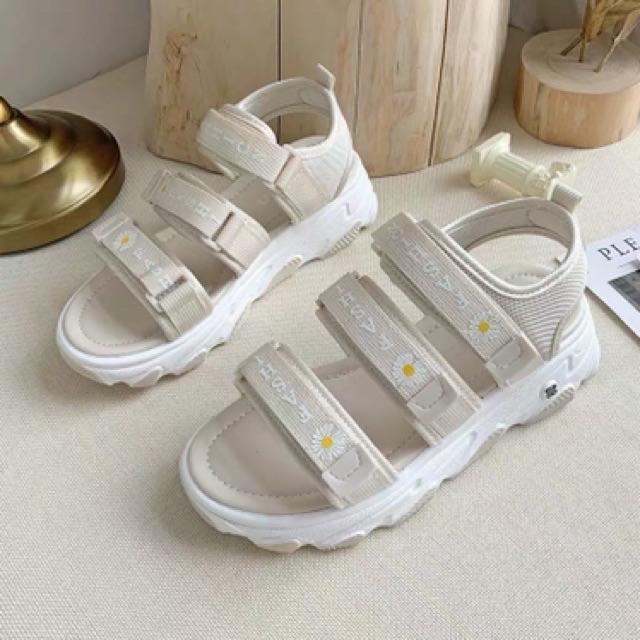 sandal nữ siêu nhẹ chất cao su non đính bông cúc S203