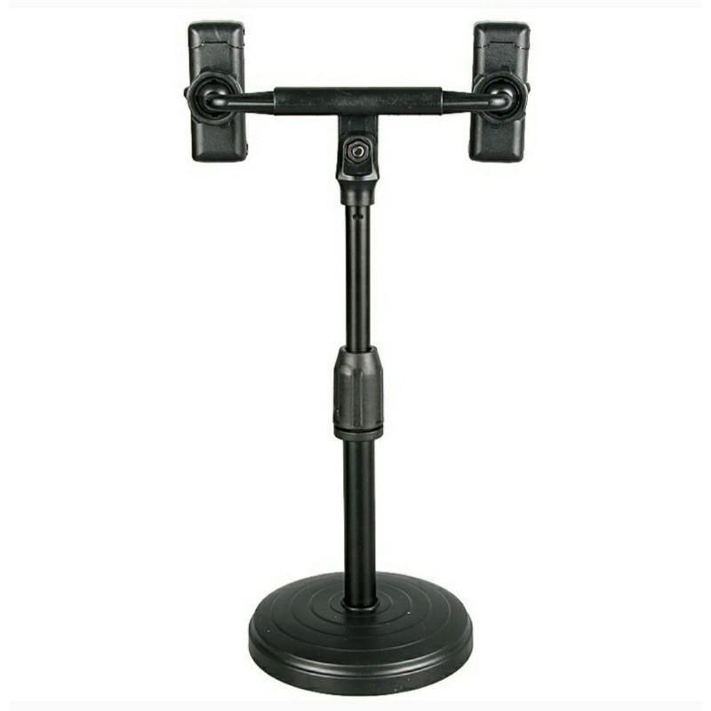 Giá đỡ điện thoại loại 2 điện thoại cao 30cm- kẹp điện thoại đôi để bạn tiện livestream