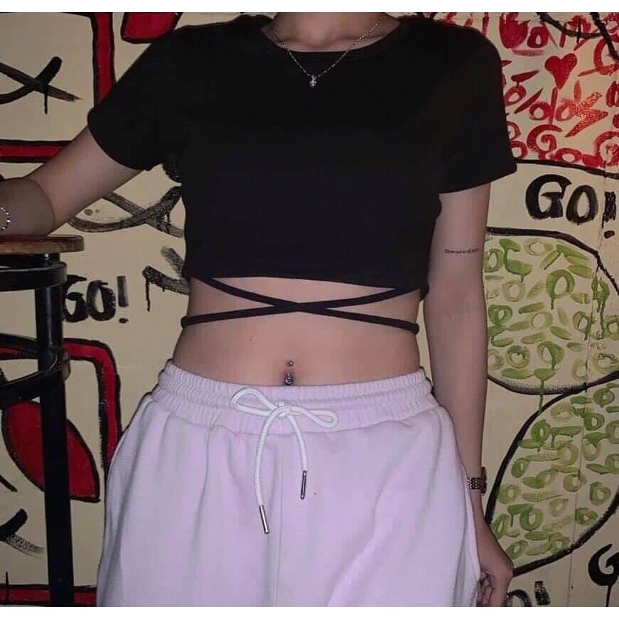 Áo croptop đan dây eo siêu xinhchất vải đẹp, mịn - mỏng - mátBao ôm form