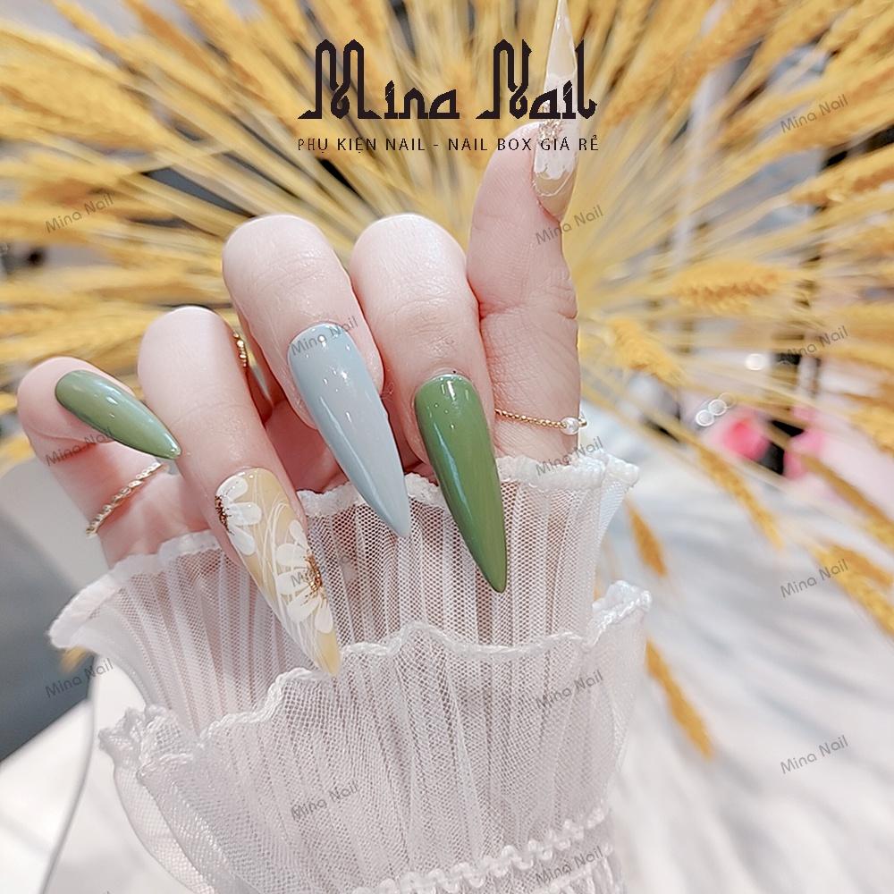 Nail Box Móng Úp Thiết Kế Đo Size Theo Yêu Cầu Vẽ Hoa Cúc Gel Nhện NB011 180