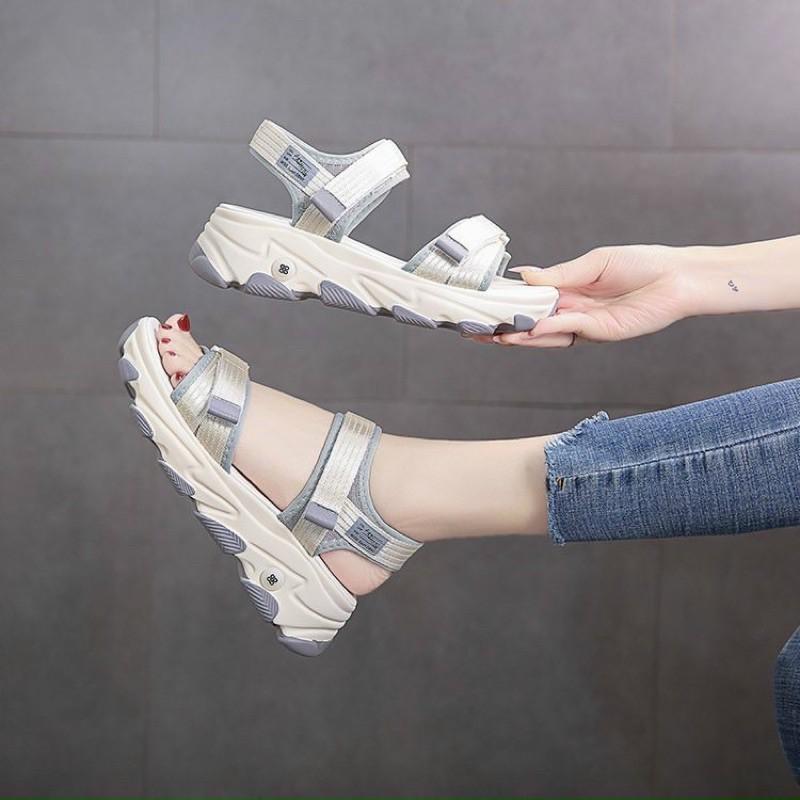 Dép Sandal Nữ Đế Cao Siêu Xinh – Giày Sandal Nữ 2 Quai Hậu Cho Học Sinh