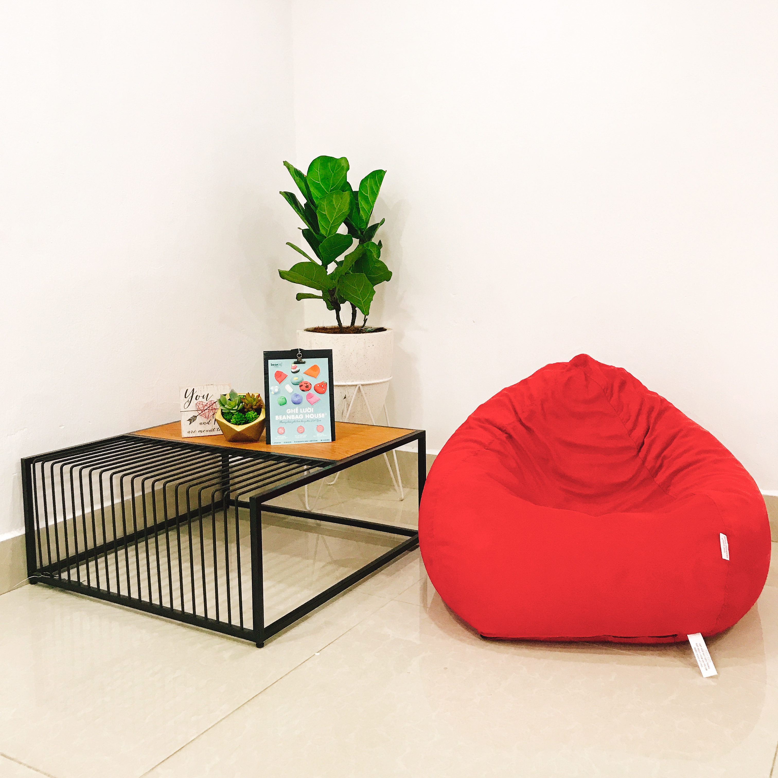 GHẾ LƯỜI GIỌT NƯỚC (TEARDROP BEANBAG) SIZE NHỎ MÀU ĐỎ MS42 - The Beanbag House