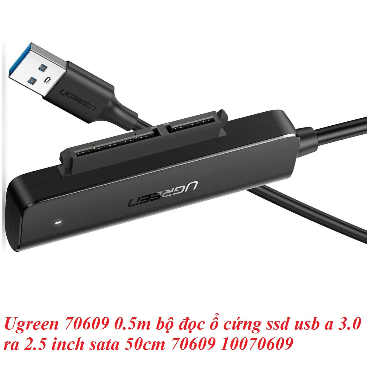 bộ đọc ổ cứng ssd usb a 3.0 ra 2.5 inch sata 50cm Ugreen 321UD70609CM 0.5m hàng chính hãng