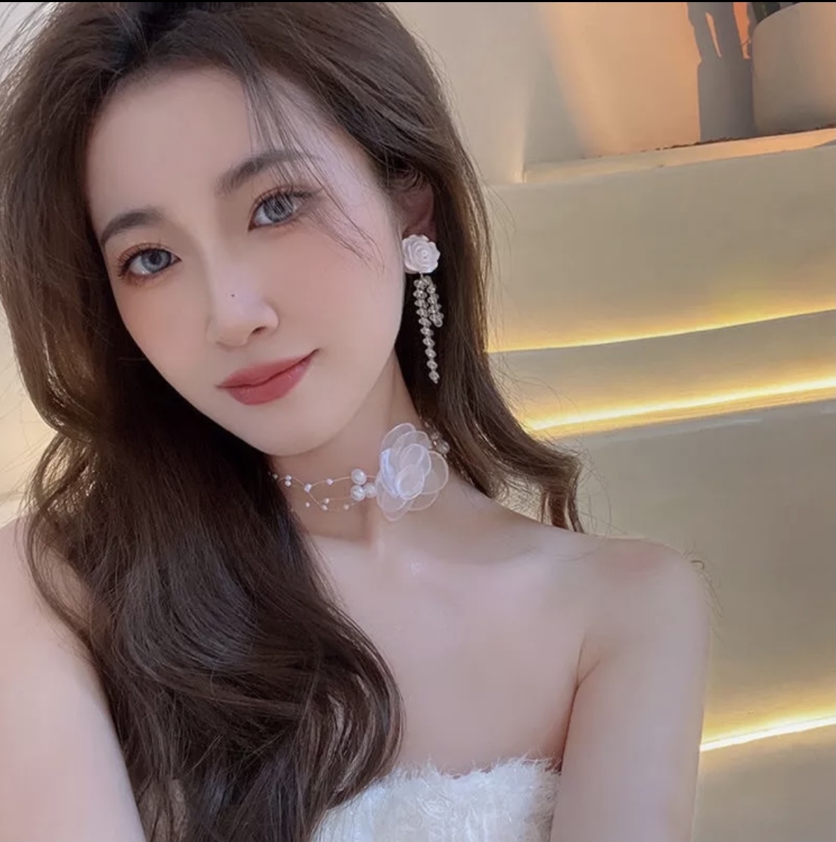Vòng Cổ Choker phối hoa voan xinh xắn thời trang