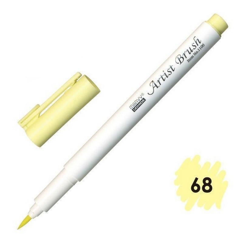 Bút lông đầu cọ viết calligraphy Marvy Artist Brush 1100 - Daffodil Yellow (68)