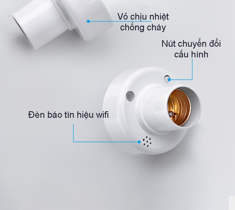 Đui đèn điều khiển từ xa wifi Sonoff SlampherR2, điều khiển qua ứng dụng Ewelink, công suất 450W/2A, tiêu chuẩn E27, hỗ trợ wifi 3G/4G