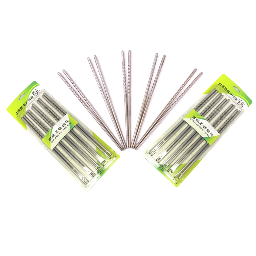 Bộ Đũa Inox Cao Cấp - Vỉ 5 đôi