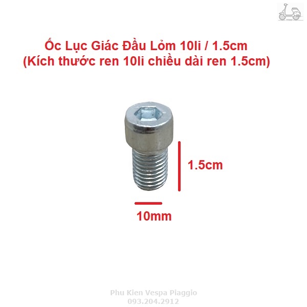 Ốc Lục Giác Gắn Chân Kính 10li 8li Đủ Ren Thuận Nghịch