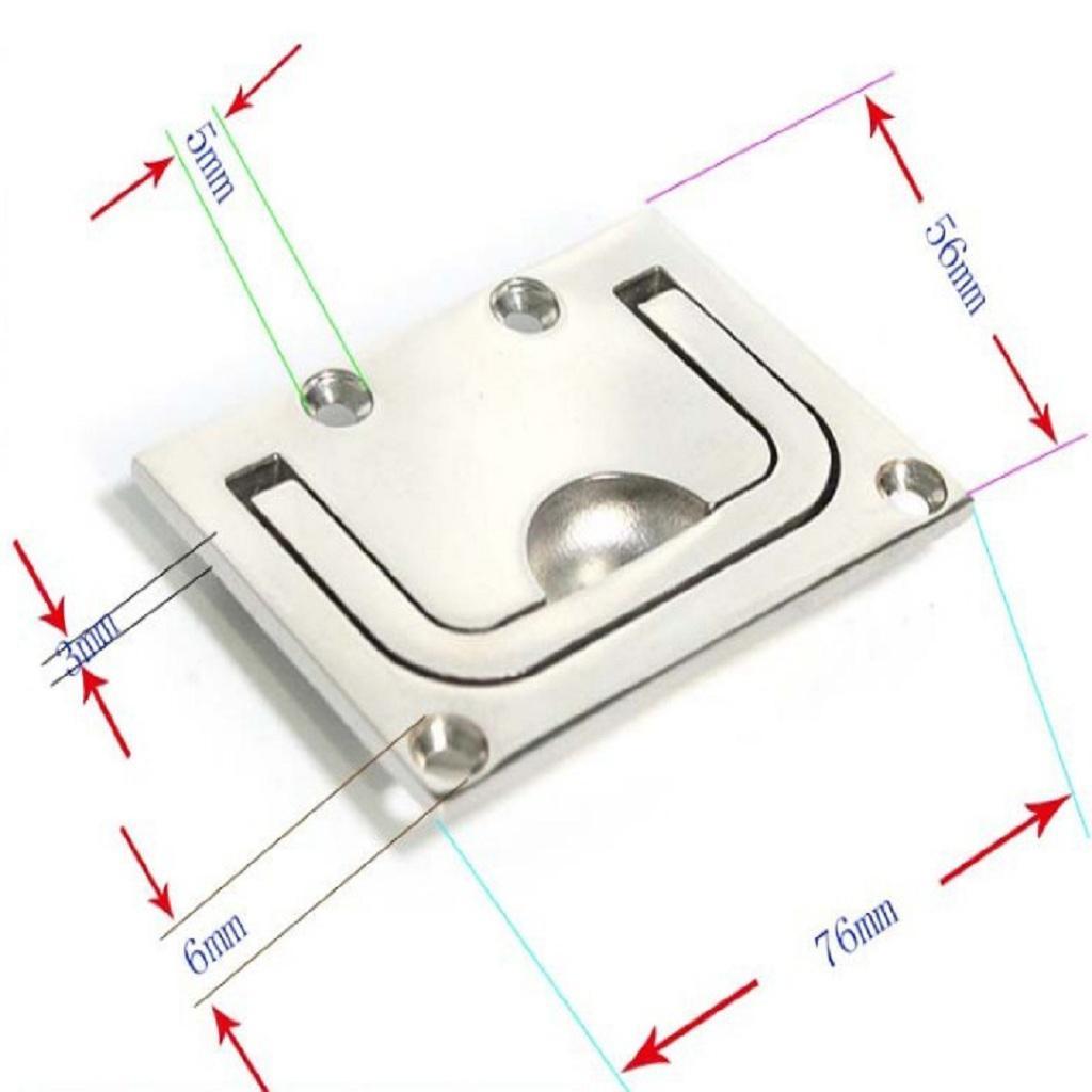Marine 316 Stainless Steel 3" Flush Pull Locker Lift Handle