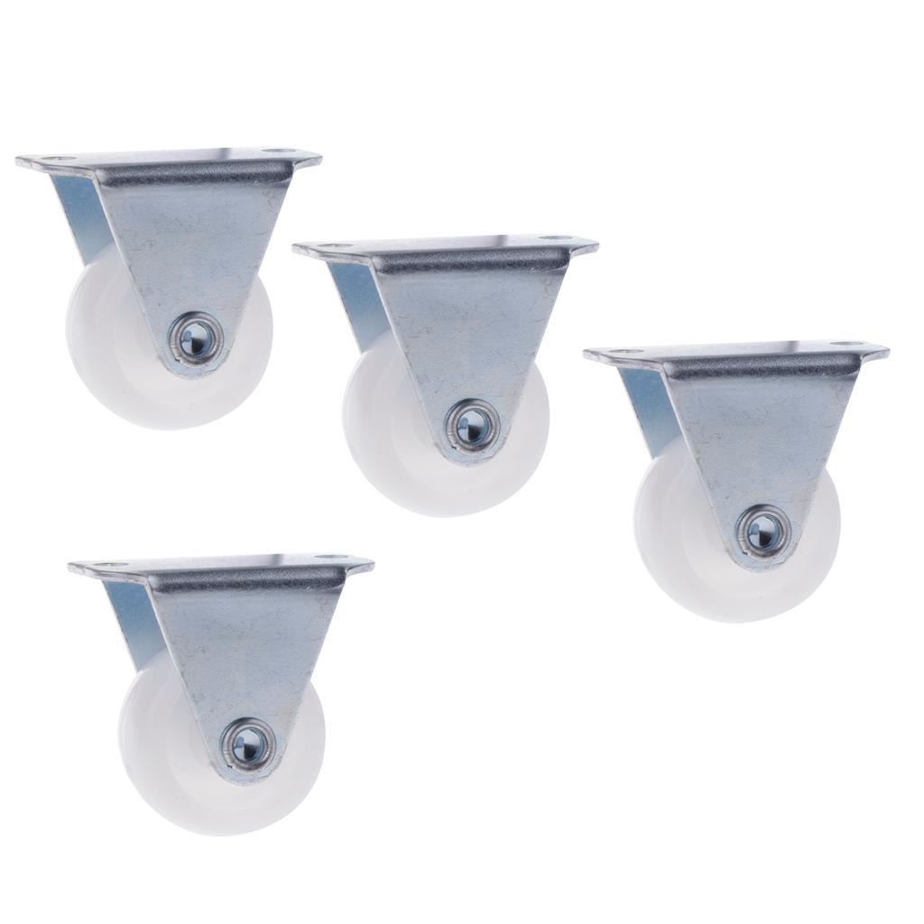 Phép Lạ Chiếu 4 1 Inch Trắng PP Cố Định Đĩa Bánh Bánh Xe 40 kg 88lbs Ngăn Kéo Tủ Xe Đẩy