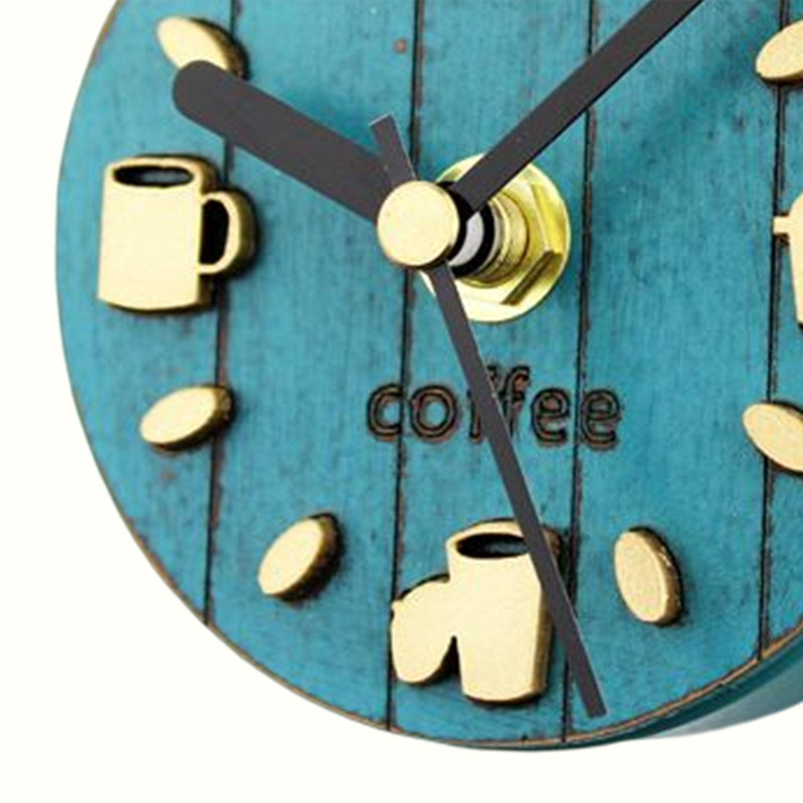 Fridge Sticker Clock Sticker Coffee Pattern Decorative for Kitchen