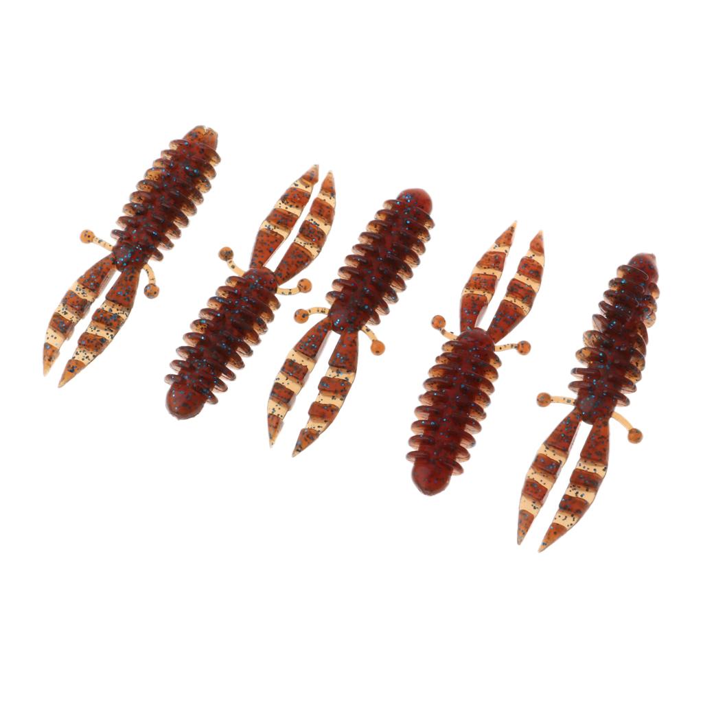 5 Pieces Bionic Soft Bubble Shrimp Artificial Fishing Baits Set