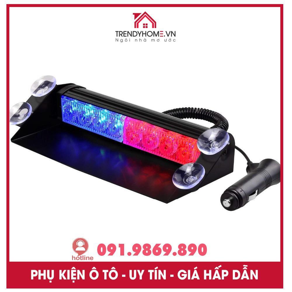 Đèn chớp xanh đỏ, báo khẩn cấp cho xe hơi, đèn led nháy báo động phiên bản cao cấp vỏ kim loại chất lượng cao tẩu 12V