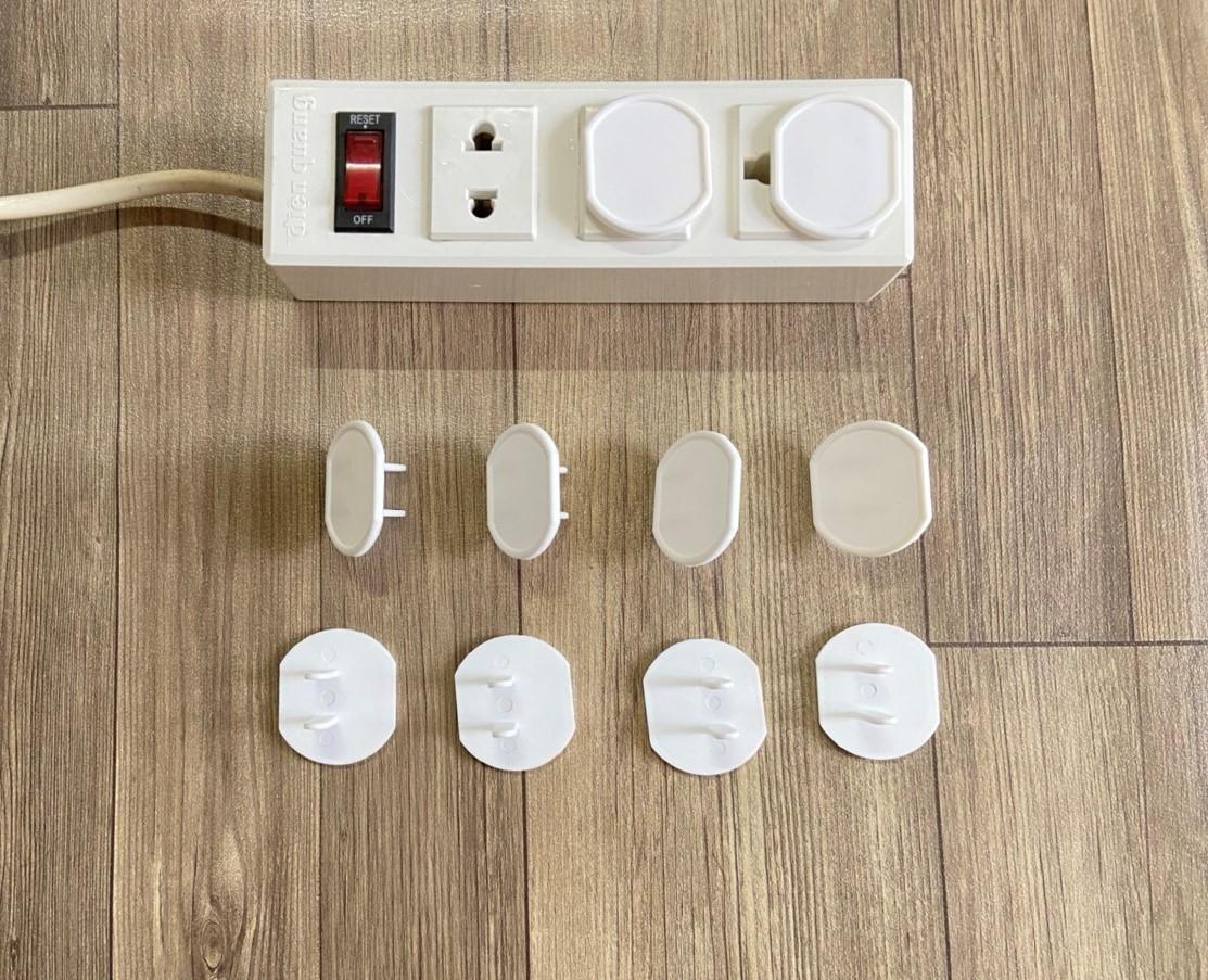 Combo 10 Nút Bịt Ổ Điện Tròn Lớn Đường Kính 3CM Bảo Vệ An Toàn Cho Bé