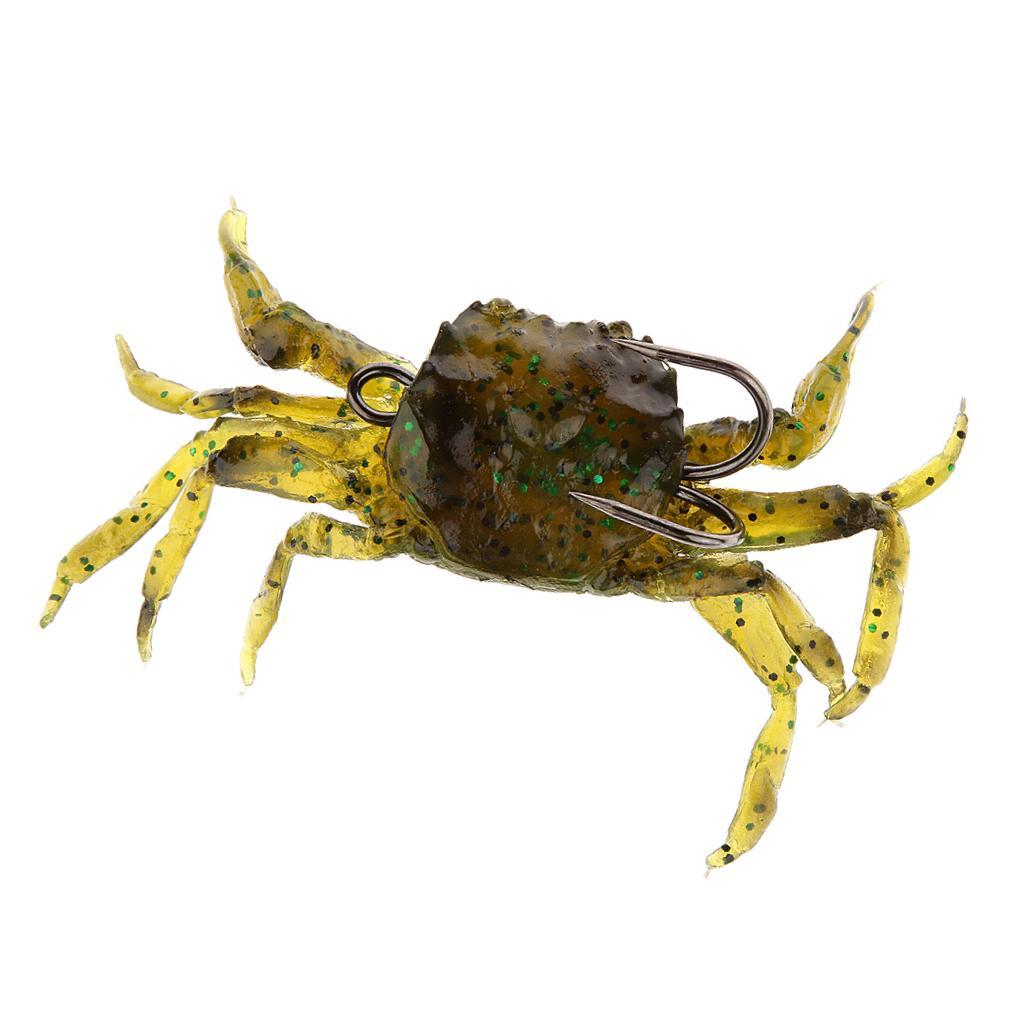 2 Pieces Artificial Crabs Fishing Lures Soft Fishing Baits 3D Simulation Baits