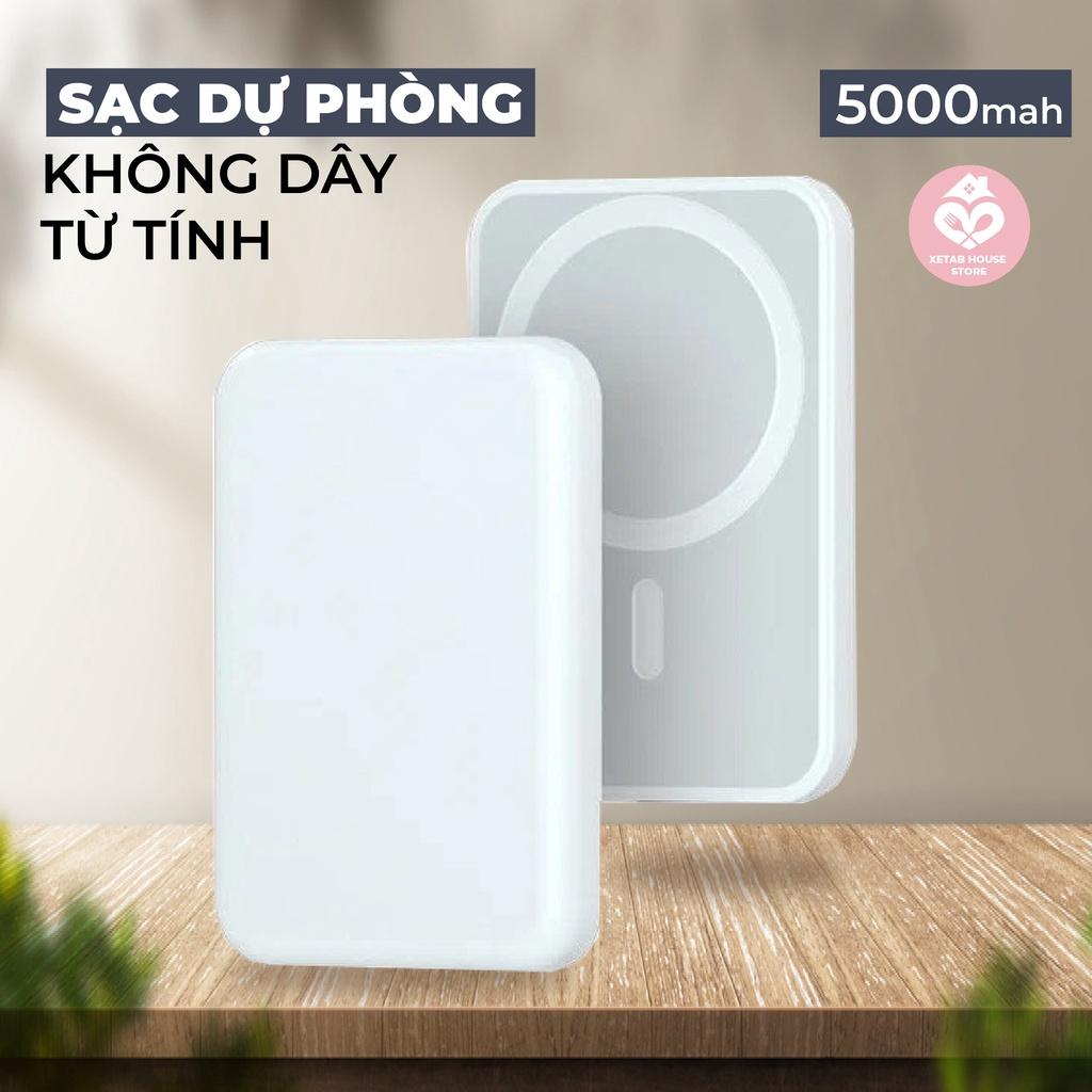 Sạc Dự Phòng Không Dây Từ Tính 5000mAh, Sạc Nhanh, Bám Dính, Ổn Định