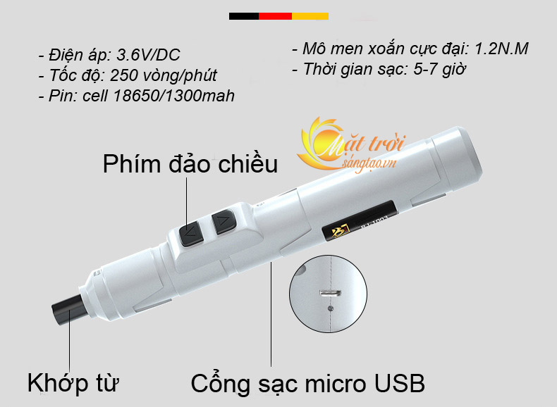 Tô vít điện mini pin sạc siêu khỏe