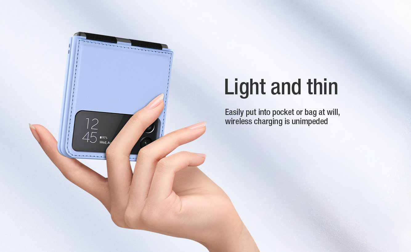 Ốp lưng dành cho SamSung Galaxy Z Flip4 lưng da viền TPU cao cấp hiệu Nillkin Qin - Hàng Nhập Khẩu