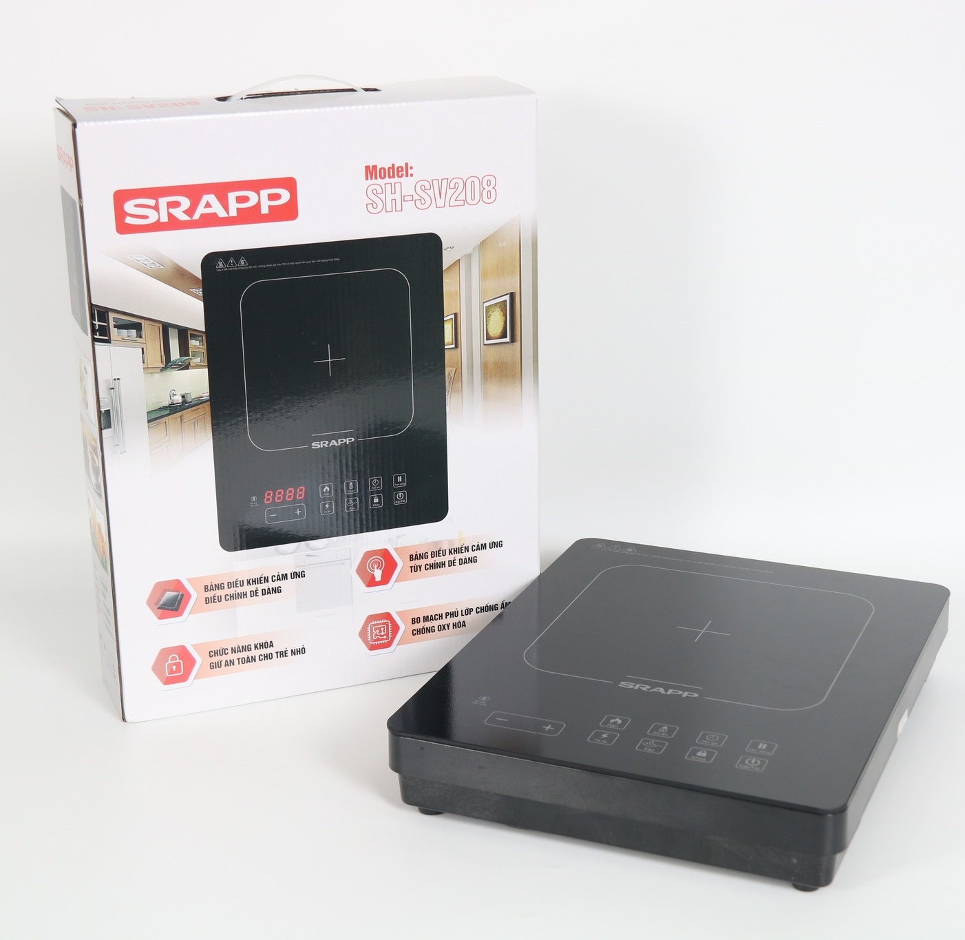 Bếp Hồng Ngoại Đơn Điện Tử Cảm Ứng SRAPP SH-SV208 - Hàng Chính Hãng