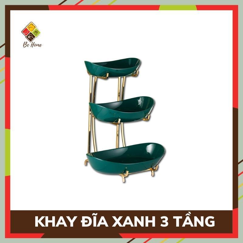 Kệ, khay đựng hoa quả, bánh kẹo, mứt tết nhiều tầng - Khay sứ đứng bánh kẹo kèm giá mạ vàng