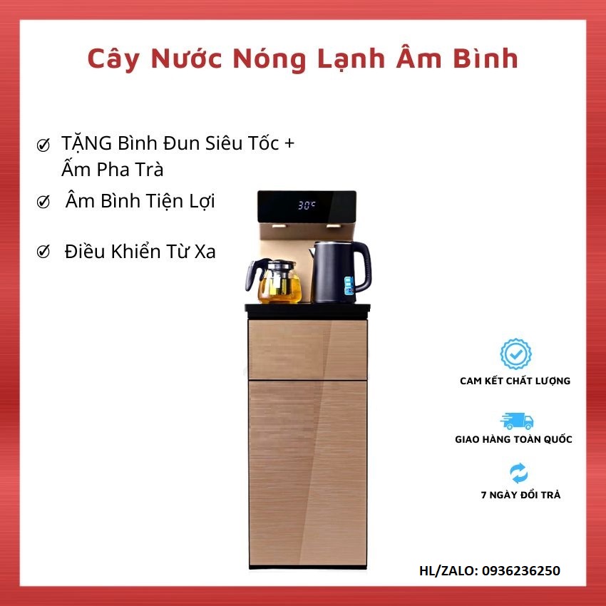 ( Hàng Hot) Cây nước nóng thông minh có điều khiển từ xa tặng  ấm siêu tốc và bình pha trà.- CÓ ẢNH THẬT SP