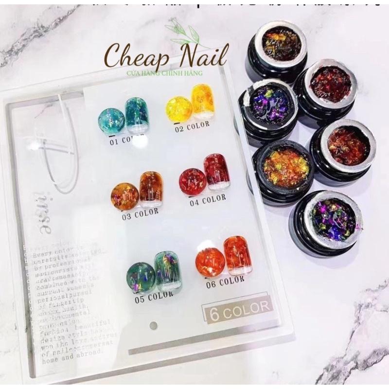 Gel hổ phách set 6 hũ tặng kèm bảng màu beeshi shop nail