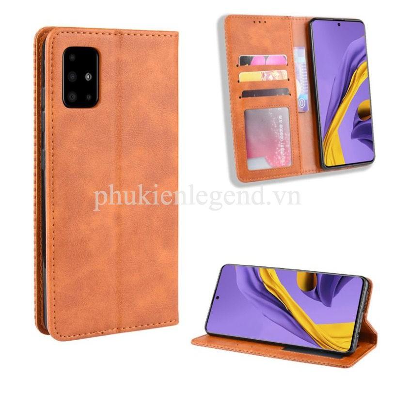 Bao da dành cho SamSung Galaxy A51 Flip Wallet Leather dạng ví đa năng siêu bền siêu êm