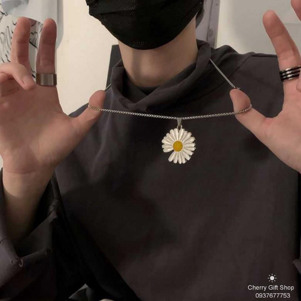 Dây Chuyền Mặt Hình Hoa Cúc Phong Cách GD Hàn Quốc Thời Trang Cho Nam Nữ
