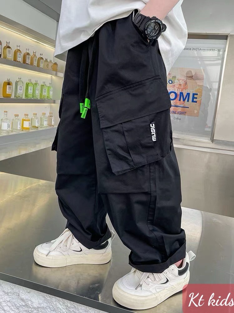 Quần túi hộp Jogger cho bé gái bé trai phối đồ đi chơi phong cách size 13-65kg chất kaki mềm mại