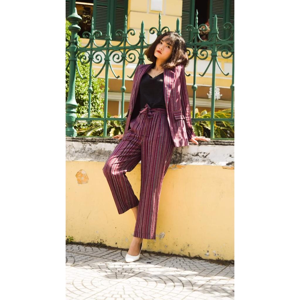 Scarlett House_Áo Blazer Linen 2 Lớp Lót Kate Lụa