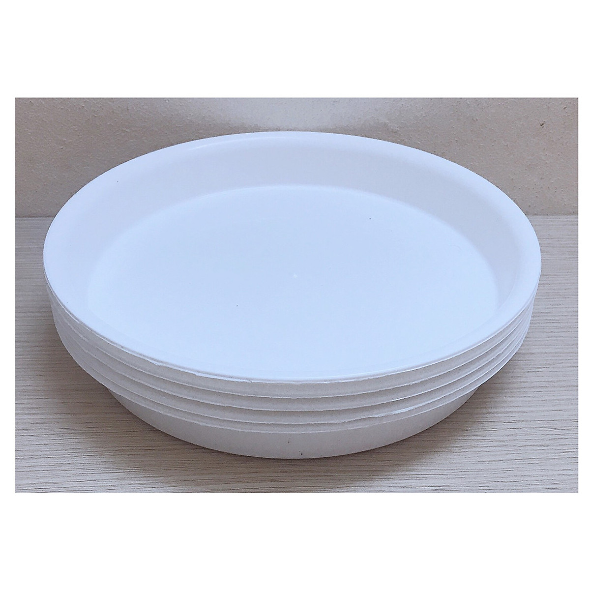 5 Khay Đĩa Nhựa Lót Đế Chậu D230- Màu Trắng