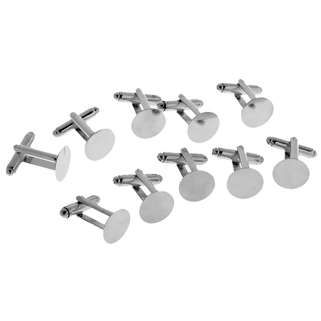 Mens Brass Cuff Links Wedding Party Shirt Cufflinks Silver 10-pieces