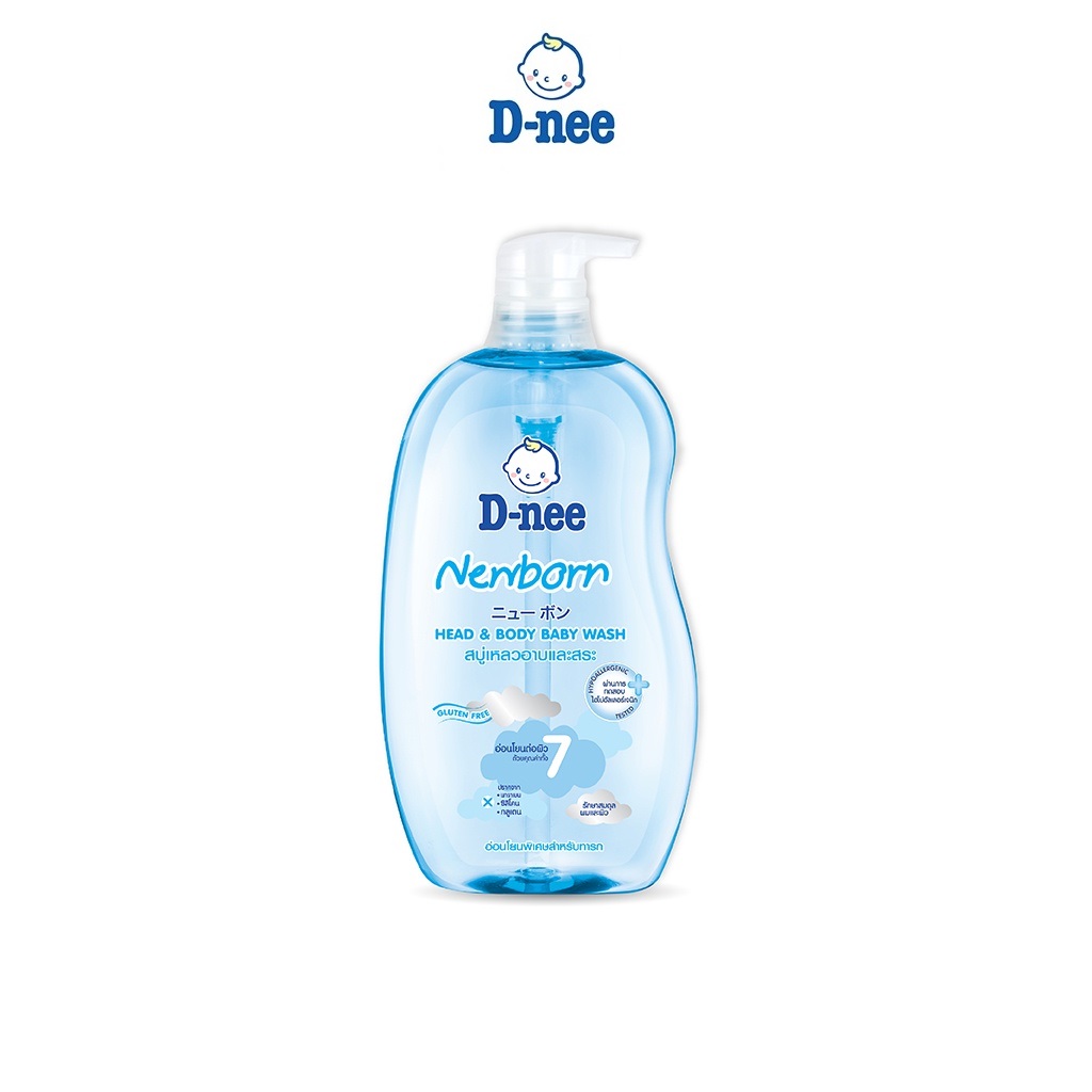 Dung Dịch Tắm Gội Toàn Thân Cho Bé Dưới 3 Tuổi D - Nee - Chai 800Ml Xanh
