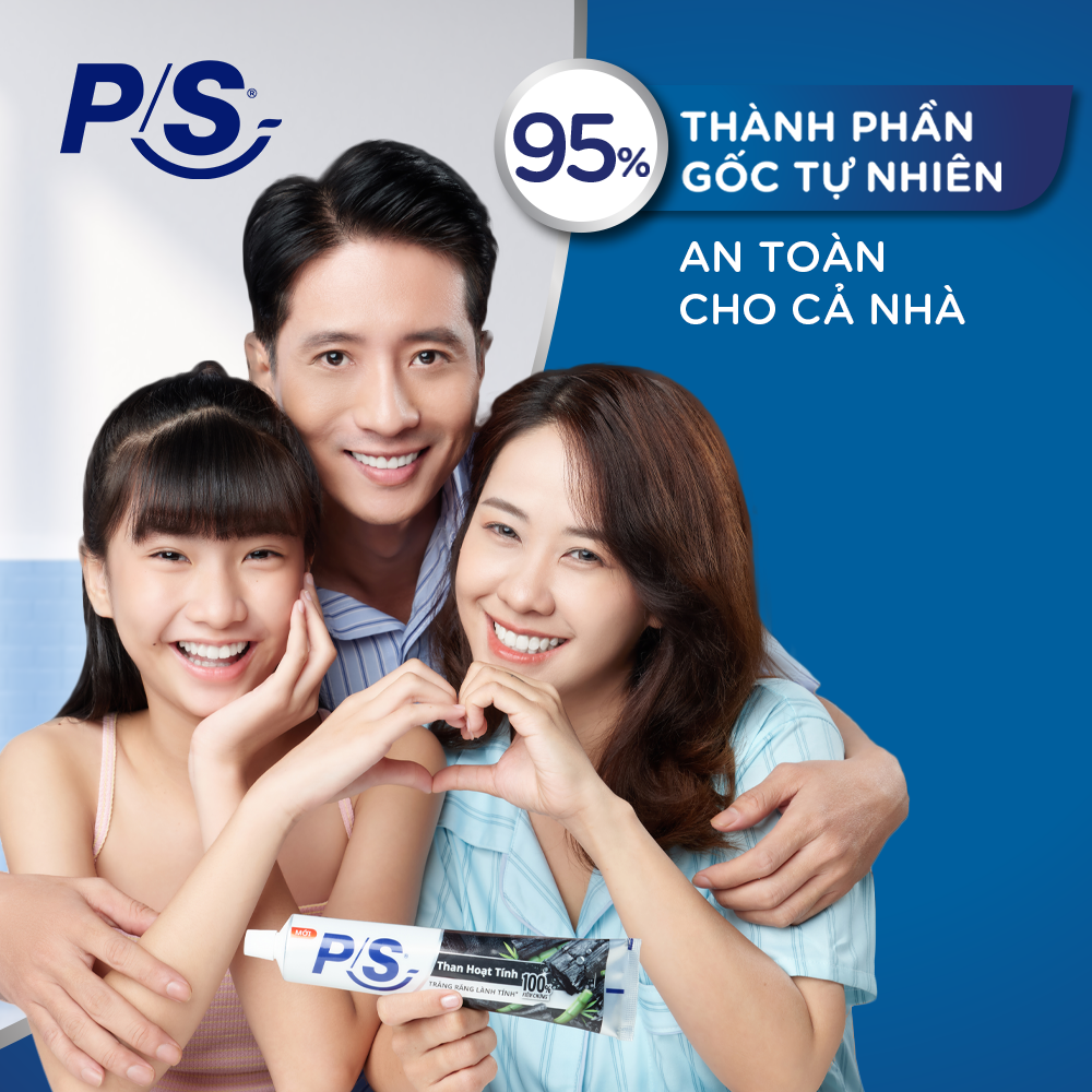 Bộ 3 Kem Đánh Răng P/S Trắng Răng Lành Tính - 100% Kiểm Chứng 230g/ hộp- Muối Hồng &amp; Hoa Cúc